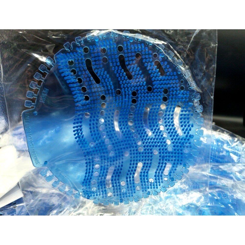 Blue Round Anti-Splash Deodorizing Urinal Screens Sea Breeze Scented 20 Pack